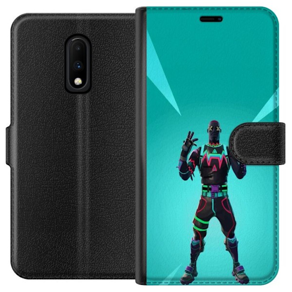 OnePlus 7 Tegnebogsetui sort ridder fortnite