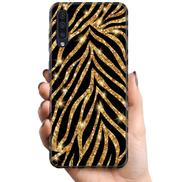 Samsung Galaxy A50 TPU Mobildeksel Gull & Glitter