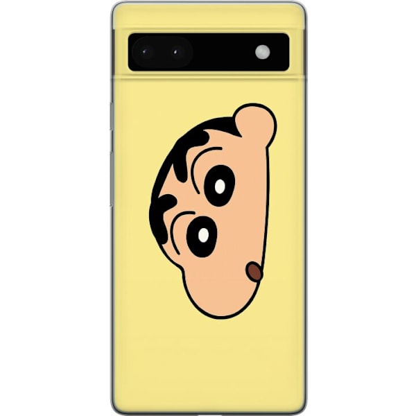 Google Pixel 6a Läpinäkyvä kuori Peeking Shinchan
