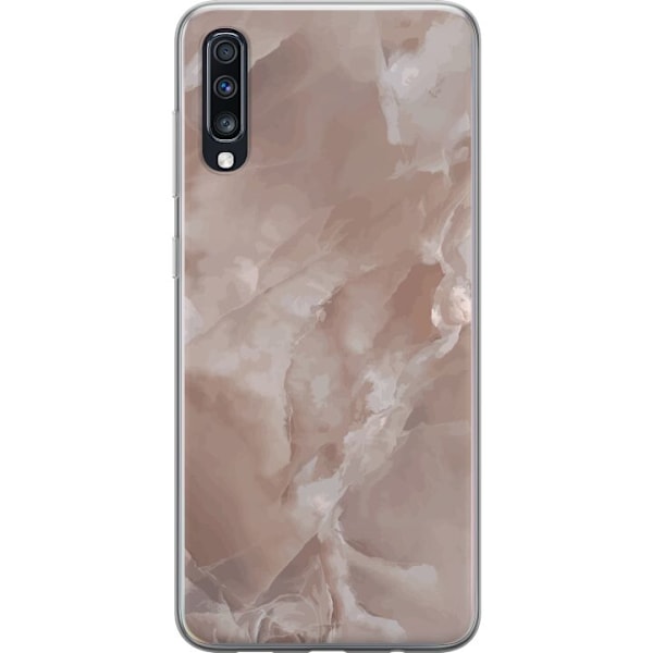 Samsung Galaxy A70 Gennemsigtig cover Marmor Lyserød