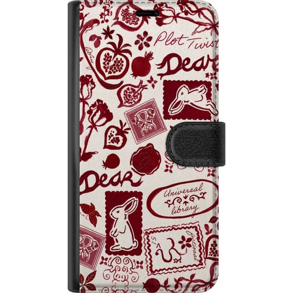 Kompatibelt Lommeboketui til Samsung Galaxy A05 Vinrød brevgrafikk rød