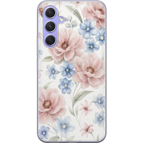 Samsung Galaxy A54 Gennemsigtig cover Romantiske blomster