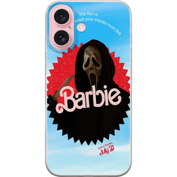 Apple iPhone 16 Gennemsigtig cover Ghostface Barbie