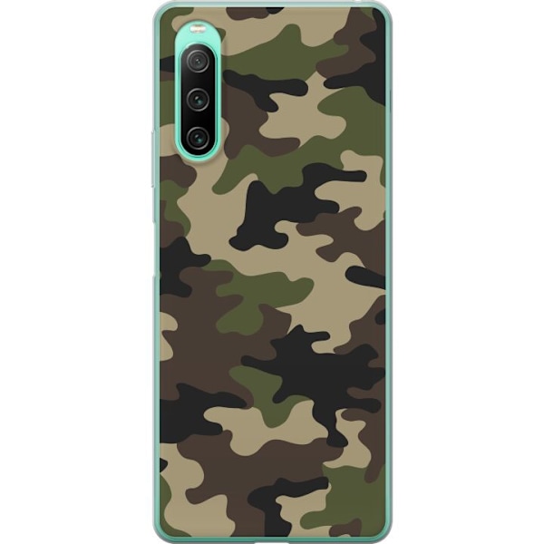 Sony Xperia 10 IV Gennemsigtig cover Skov camo