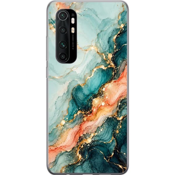 Kompatibelt Mobildeksel til Xiaomi Mi Note 10 Lite Korallmarmor turkis