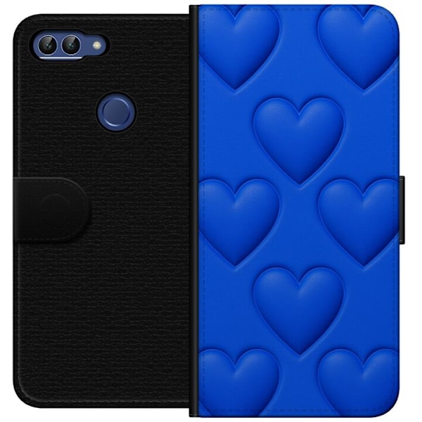 Huawei P smart Lompakkokotelo Siniset Sydämet
