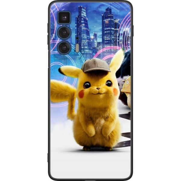 Motorola Edge 20 Pro Sort cover Detektiv Pikachu