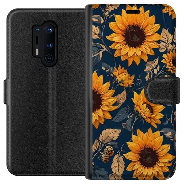 Kompatibelt Plånboksfodral till OnePlus 8 Pro Solrosor