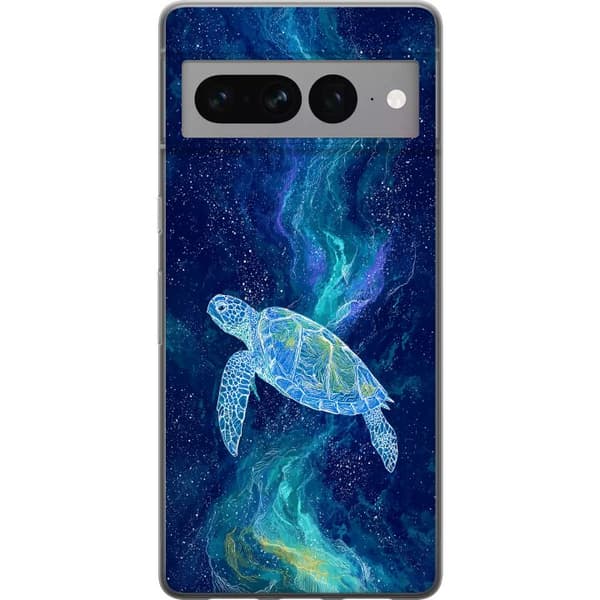 Kompatibelt Mobildeksel til Google Pixel 7 Pro Havssköldpadda i stjärnhimmel blå