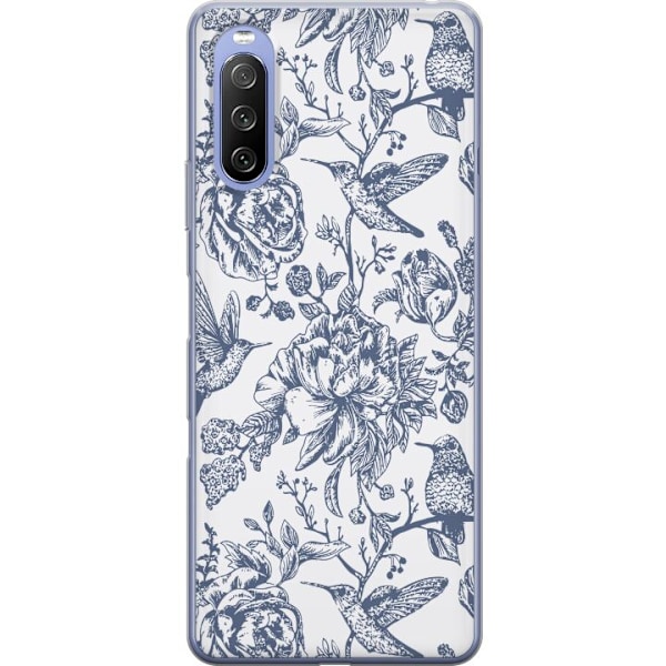 Sony Xperia 10 III Gjennomsiktig deksel Blomster & Fugler - Ro