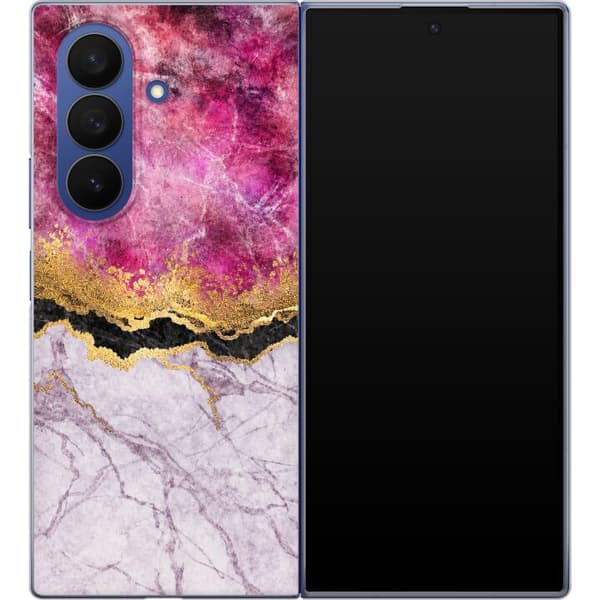 Kompatibelt Mobildeksel til Samsung Galaxy Z Fold7 Rosa marmorgrafikk rosa