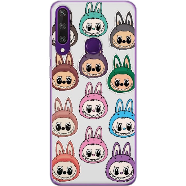 Huawei Y6p Läpinäkyvä kuori Labubu Macaron Monster - Söpö