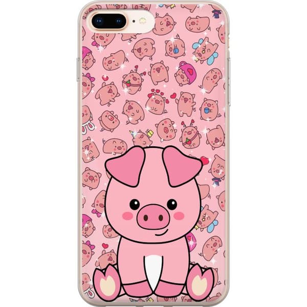 Kompatibelt Mobildeksel til Apple iPhone 8 Plus Kawaii Gris Rosa Søt Anime