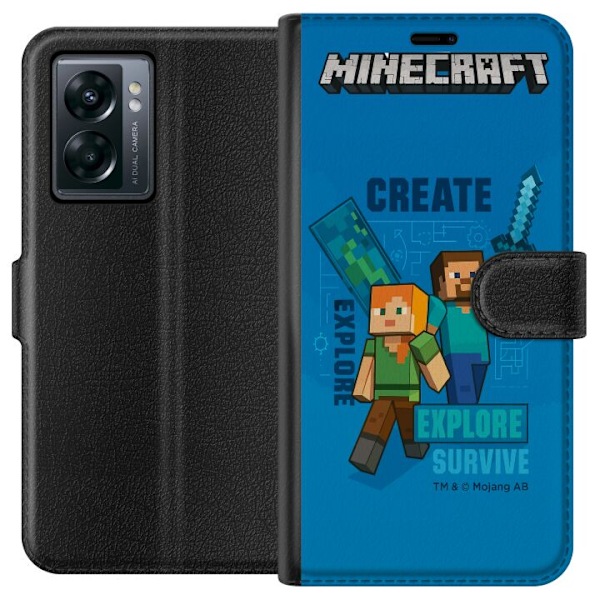OnePlus Nord N300 Lompakkokotelo Minecraft Luolastot