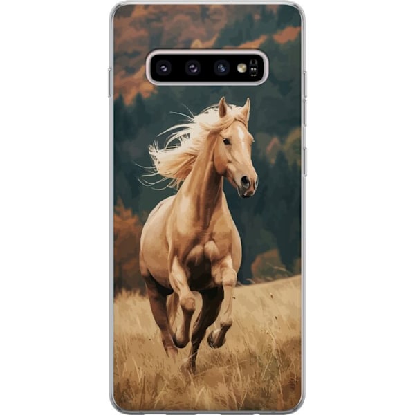 Samsung Galaxy S10+ Läpinäkyvä kuori Juokseva Hevonen