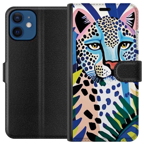 Kompatibel Tegnebogsetui til Apple iPhone 12 mini Livlig Leopard