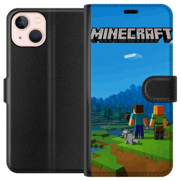 Kompatibel Tegnebogsetui til Apple iPhone 13 mini Minecraft Key Art