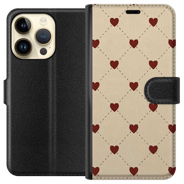 Apple iPhone 15 Pro Lommeboketui Hjertegrind