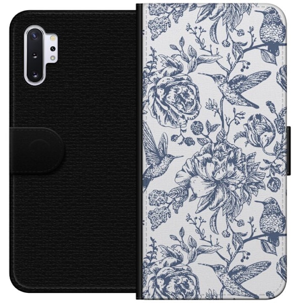 Samsung Galaxy Note10+ Lompakkokotelo Kukat & Linnut - Romantt