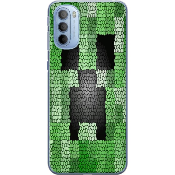 Motorola Moto G31 Gennemsigtig cover Creeper / Minecraft