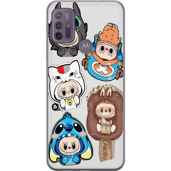 Motorola Moto G10 Gennemsigtig cover Labubu figur samling - Po