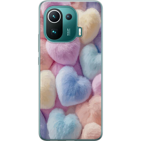 Xiaomi Mi 11 Pro Genomskinligt Skal Hjärtan Kärlek Grafisk Design Romantiskt Motiv Populärt Symbol Grafiskt Mönster Dekoration