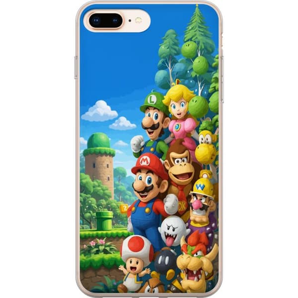 Kompatibelt Mobildeksel til Apple iPhone 7 Plus Färgglada spelkaraktärer blå