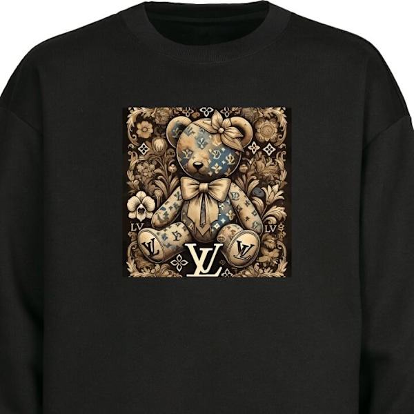 Sweatshirt för Vuxen | Klassisk Collegetröja LV Teddy svart L