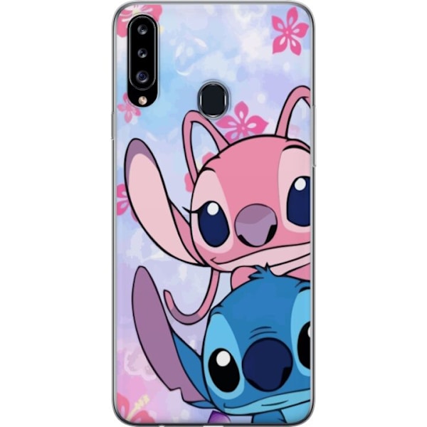Samsung Galaxy A20s Genomskinligt Skal Stitch & Angel