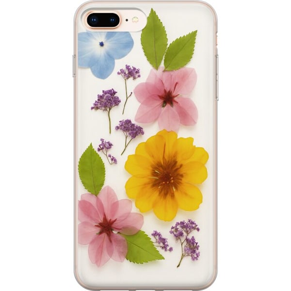 Apple iPhone 7 Plus Genomskinligt Skal Pressade blommor