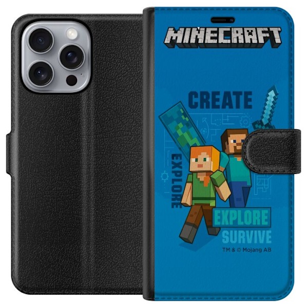 Apple iPhone 16 Pro Max Tegnebogsetui Minecraft Huler