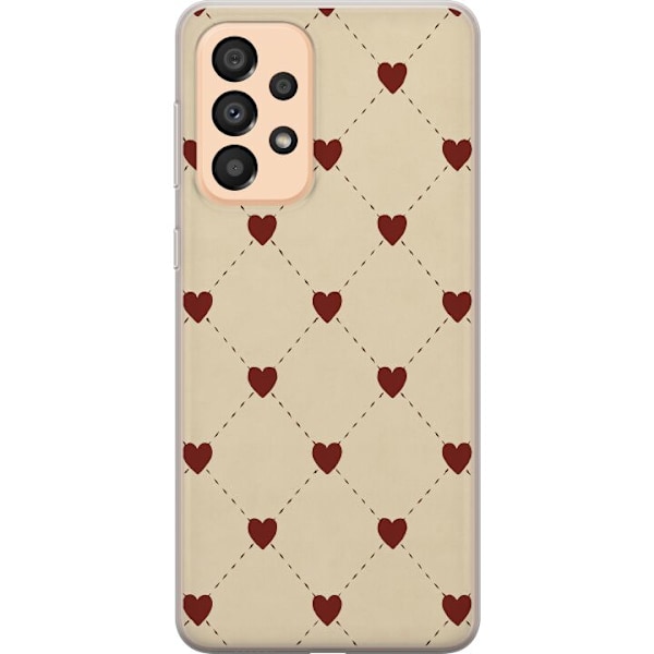 Samsung Galaxy A33 5G Genomskinligt Skal Heart Grid
