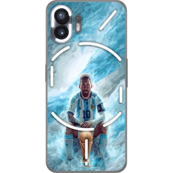 Kompatibelt Mobildeksel til Nothing Phone (2) Lionel Messi Världsmästare blå