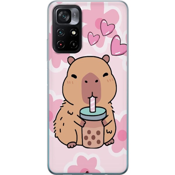 Xiaomi Poco M4 Pro 5G Genomskinligt Skal Kawaii Capybara Hjär