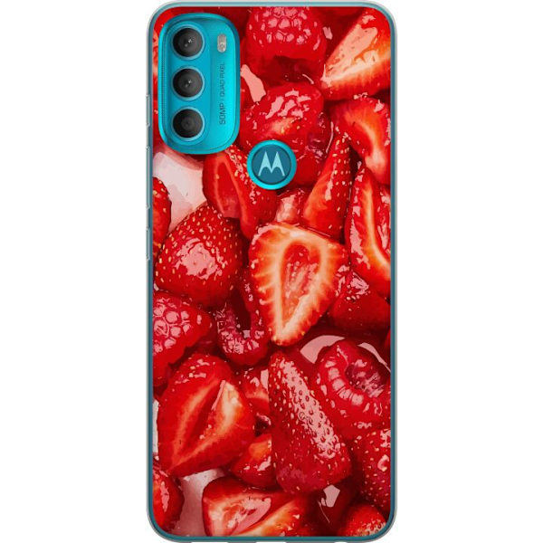 Motorola Moto G71 5G Gjennomsiktig deksel Jordbærmønster - s