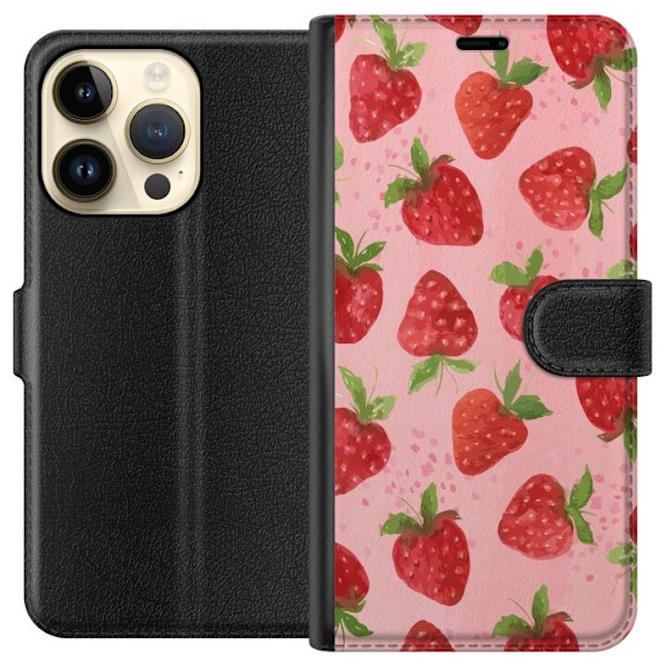 Apple iPhone 14 Pro Plånboksfodral Strawberry Dreams – jord