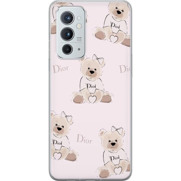 OnePlus 9RT 5G Gjennomsiktig deksel Teddy Dior Vibes - luksuriøs teddybjørn i motestil