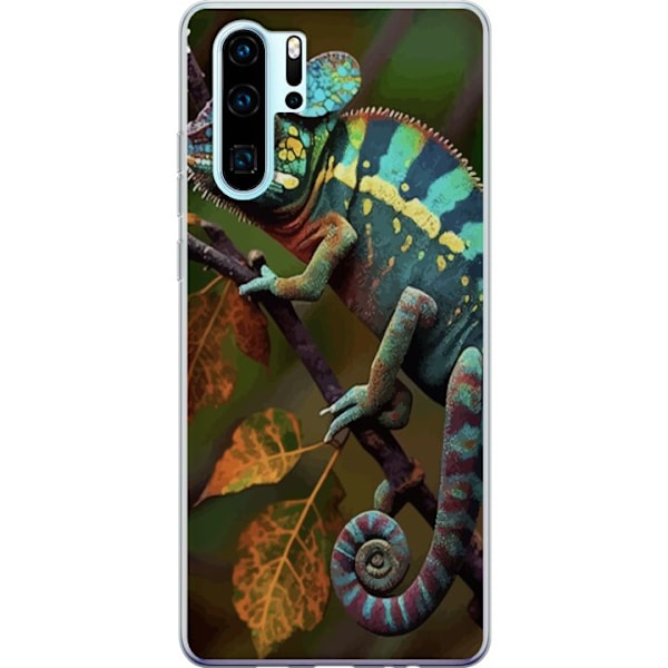 Huawei P30 Pro Läpinäkyvä kuori Lisko Graafinen Streetwear Suunnittelu Eläinmalli Moderni Kaupunkityyli Suosittu Motiivi Luova Taide Trendi