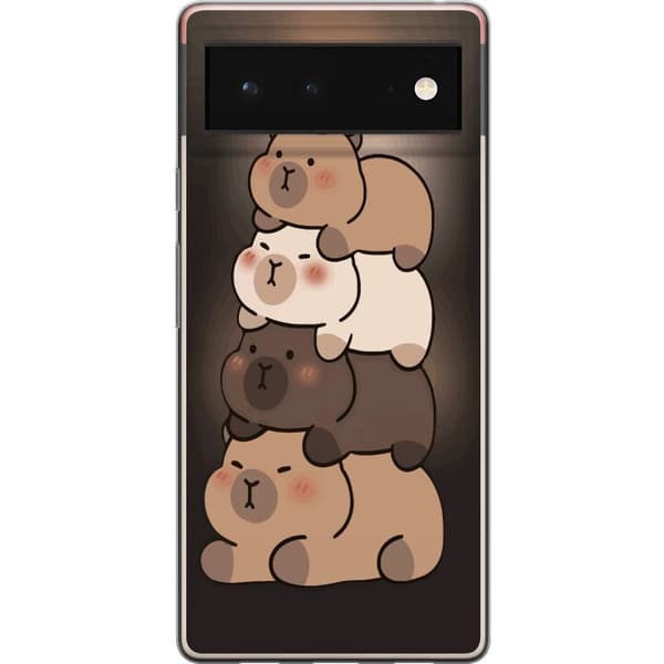 Kompatibelt Mobildeksel til Google Pixel 6 Capybara Kawaii Søt Dyrefigur