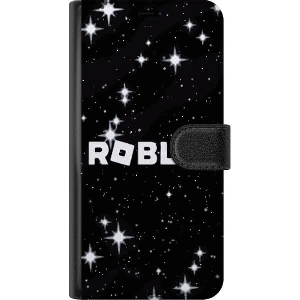 Kompatibelt Plånboksfodral till Apple iPhone 12 Roblox Logotyp i Rymden med Stjärnor