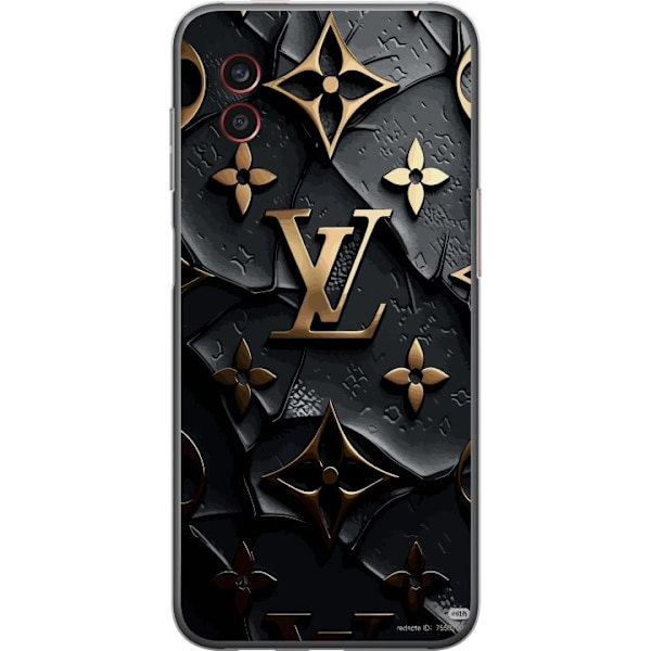 Samsung Galaxy Xcover6 Pro Läpinäkyvä kuori Louis Vuitton Tumma tila Suunnittelu Musta Ylellisyys Tyyli Muoti Suosittu Graafinen Kuvio Muotisymboli