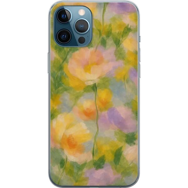 Kompatibel Mobilcover til Apple iPhone 12 Pro Max Solvarme blomster i håndmalet romantisk stil