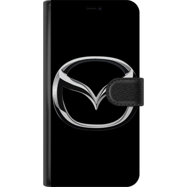 Kompatibel Tegnebogsetui til Xiaomi Redmi Note 14 Pro Sølvfarvet stiliseret bilemblem mod sort baggrund, minimalistisk bilmotiv sort