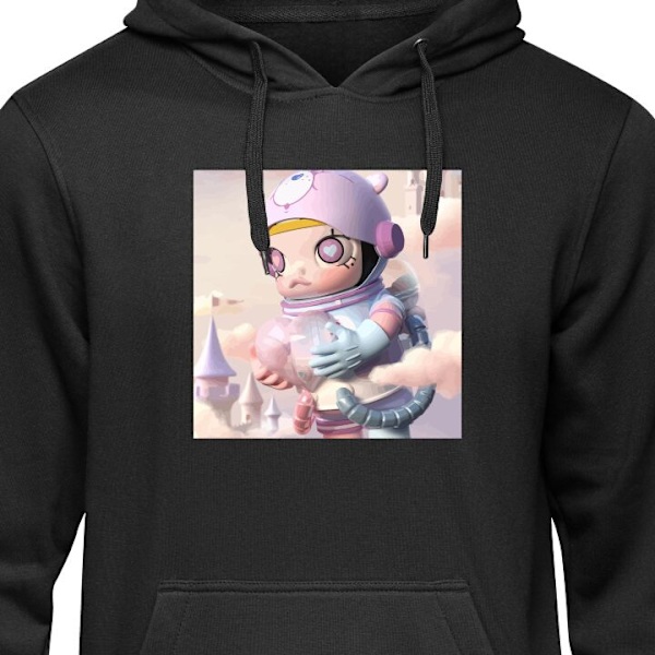 Hoodie til Voksen | Behagelig Hættetrøje Mega Space Molly Ca sort XXL