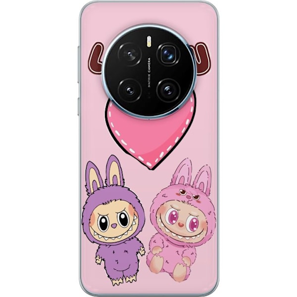 Honor Magic7 Pro Genomskinligt Skal Labubu Pink Monster