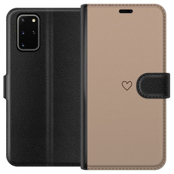 Kompatibel Tegnebogsetui til Samsung Galaxy S20+ Hjerte Brun