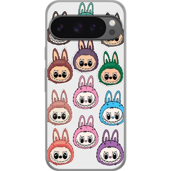 Google Pixel 9 Pro XL Läpinäkyvä kuori Labubu Macaron Monst