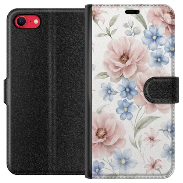 Kompatibel Tegnebogsetui til Apple iPhone 7 Romantiske blomster