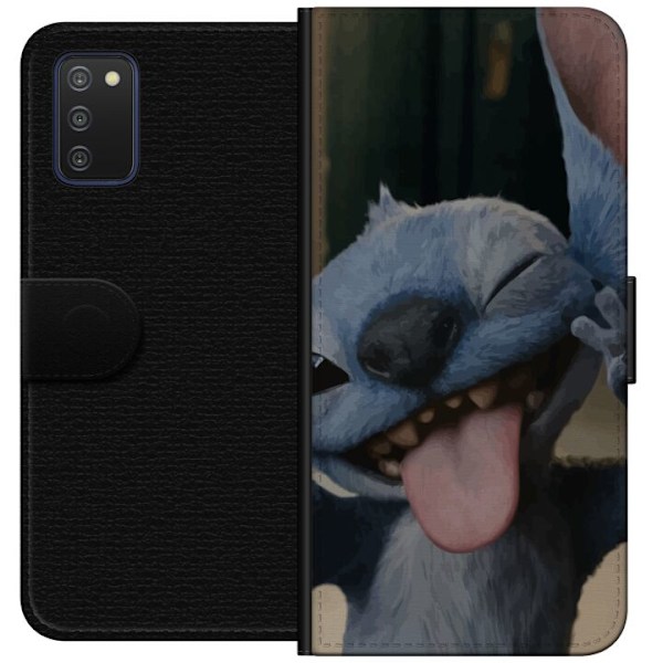 Samsung Galaxy A03s Plånboksfodral Stitch Söt Alien – Blå Favorit från Yttre Rymden