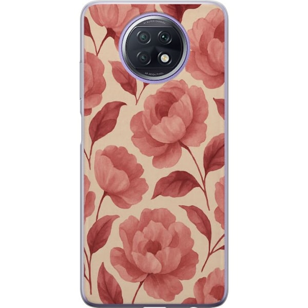 Xiaomi Redmi Note 9T Genomskinligt Skal Rose Bloom